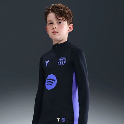 Youth Nike Black Barcelona 2025/26 Strike Drill Quarter-Zip Dri-FIT Long Sleeve Top
