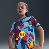 Youth Nike Blue Barcelona 2025/26 Fourth Academy Pro Pre-Match Top