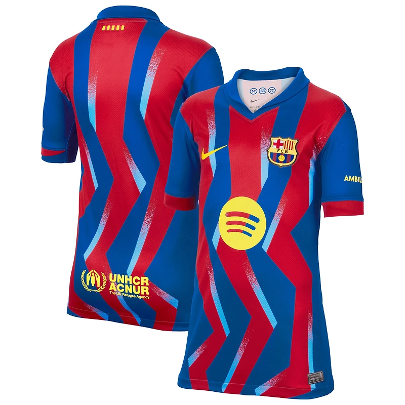 Youth Nike Blue Barcelona 2025/26 Fourth Replica Jersey