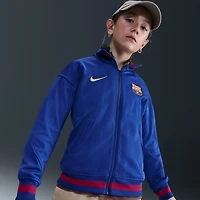 Veste Nike bleue pour enfant Barcelone 2025/26 Domicile Academy Pro Anthem Performance entièrement zippée