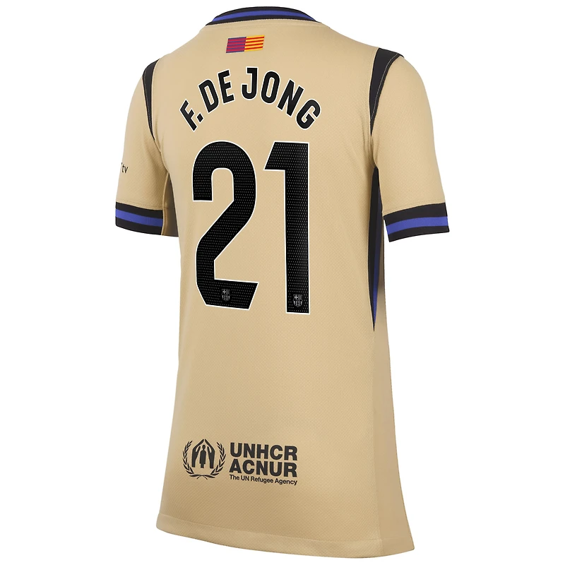 Youth Nike Frenkie de Jong Gold Barcelona 2025/26 Away Stadium Replica Jersey