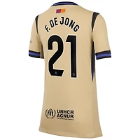 Youth Nike Frenkie de Jong Gold Barcelona 2025/26 Away Stadium Replica Jersey