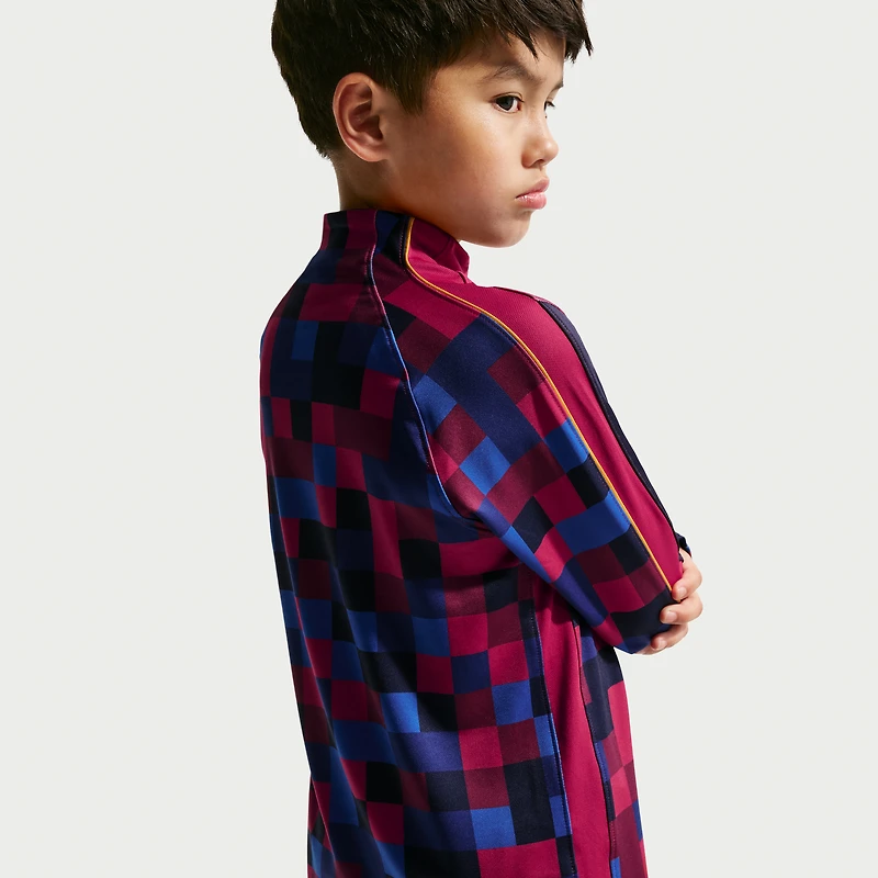 Haut de survêtement Nike Grenat Barcelone 2026/27 Strike Dri-FIT à manches longues et fermeture éclair 1/4 pour enfant