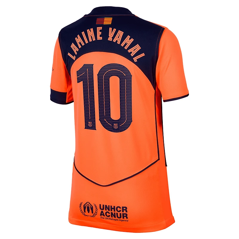 Maillot de joueur Nike Lamine Yamal orange Barcelone 2025/26 troisième réplique