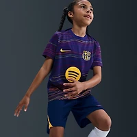 Haut Nike bleu marine Barcelone 2025/26 Domicile Academy Pro Dri-Fit d'avant-match pour enfant
