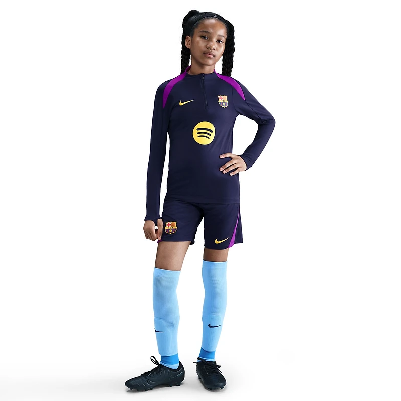 Youth Nike Navy Barcelona 2025/26 Strike Drill Quarter-Zip Dri-FIT Long Sleeve Top