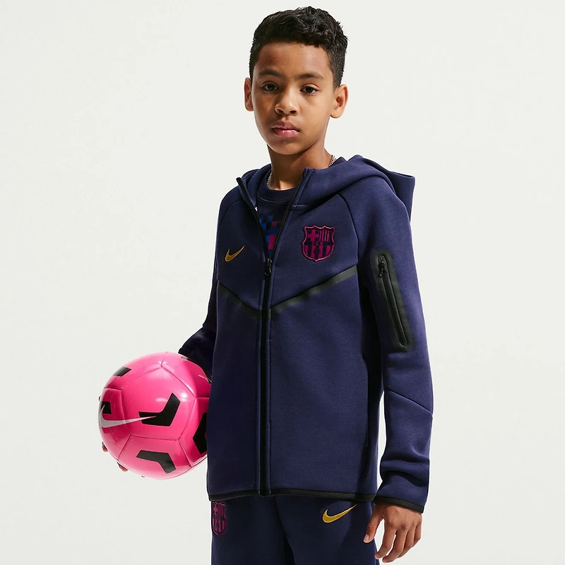Youth Nike Navy Barcelona Tech Fleece Raglan Full-Zip Hoodie