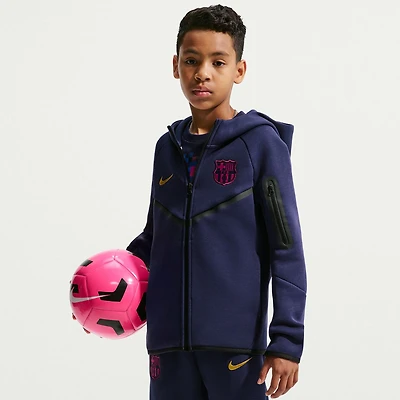 Youth Nike Navy Barcelona Tech Fleece Raglan Full-Zip Hoodie