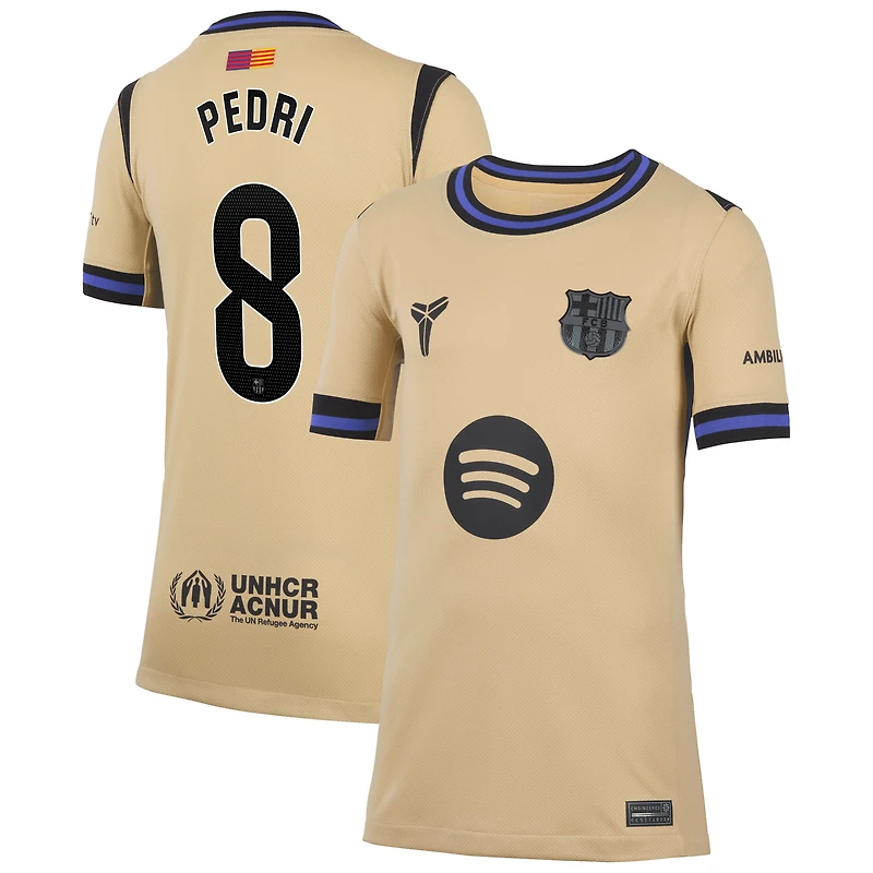 Youth Nike Pedri Gold Barcelona 2025/26 Away Stadium Replica Jersey