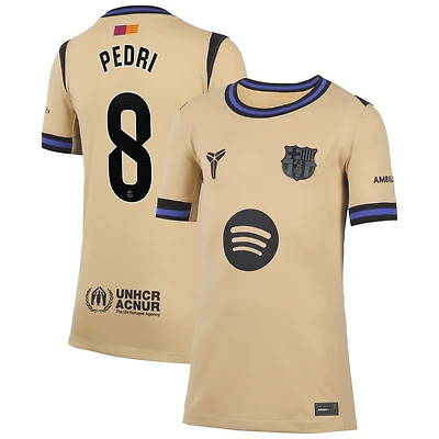 Youth Nike Pedri Gold Barcelona 2025/26 Away Stadium Replica Jersey