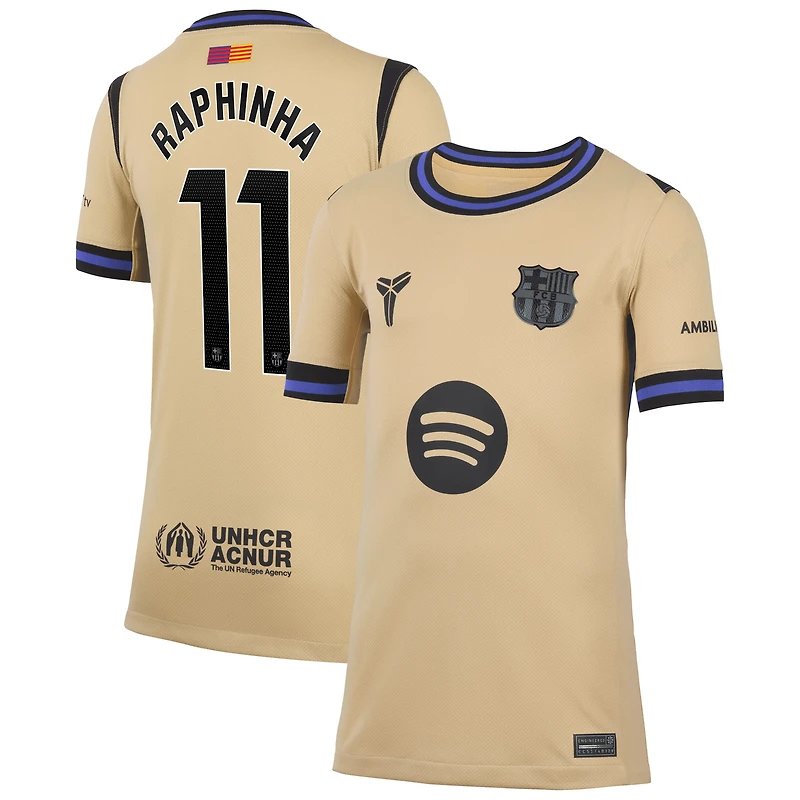 Youth Nike Raphinha Gold Barcelona 2025/26 Away Stadium Replica Jersey