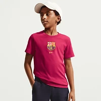 T-shirt Nike rouge pour enfant avec écusson du FC Barcelone