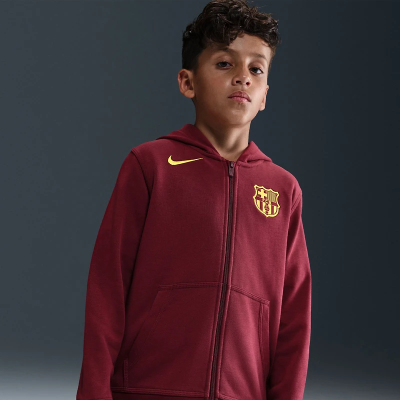 Youth Nike Red Barcelona Fourth Club Full-Zip Hoodie