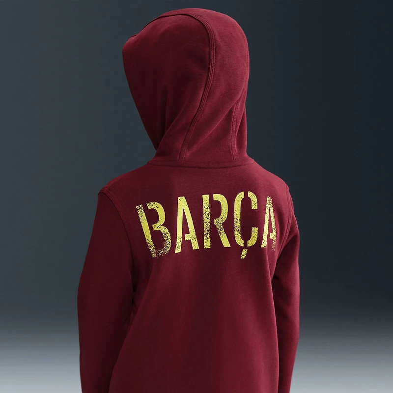 Youth Nike Red Barcelona Fourth Club Full-Zip Hoodie