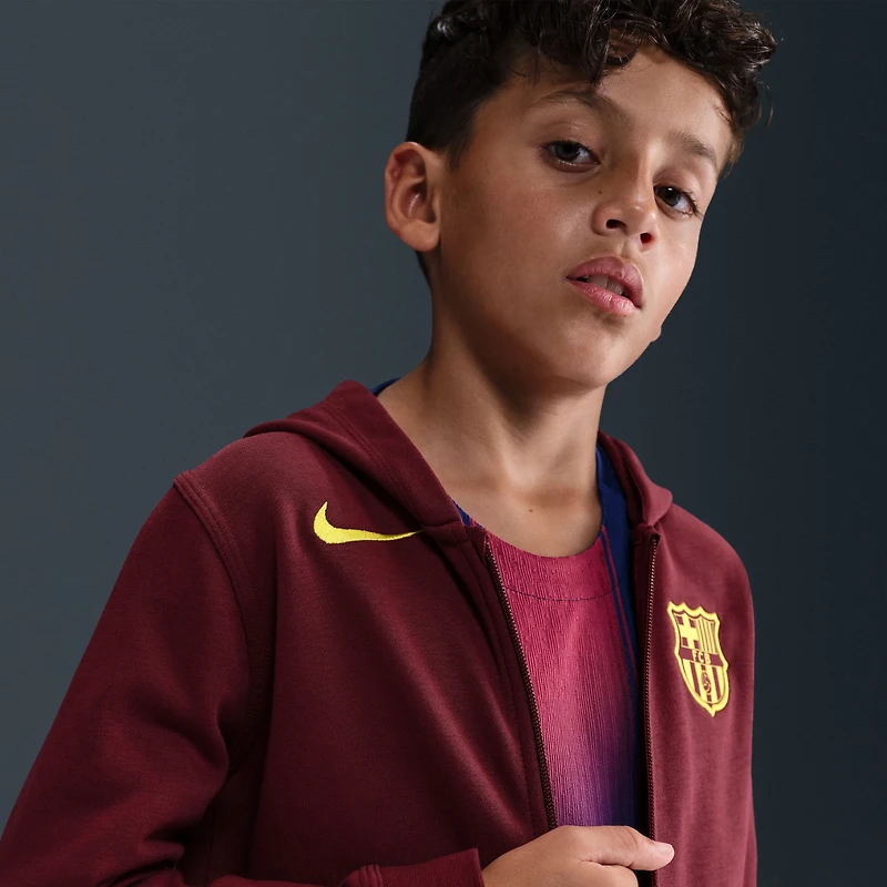 Youth Nike Red Barcelona Fourth Club Full-Zip Hoodie