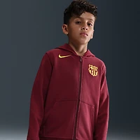Sweat à capuche zippé Nike rouge FC Barcelone Fourth Club pour jeunes