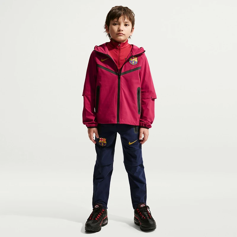 Youth Nike Red Barcelona Tech Woven Raglan Dri-FIT Full-Zip Hooded Jacket
