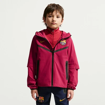 Youth Nike Red Barcelona Tech Woven Raglan Dri-FIT Full-Zip Hooded Jacket