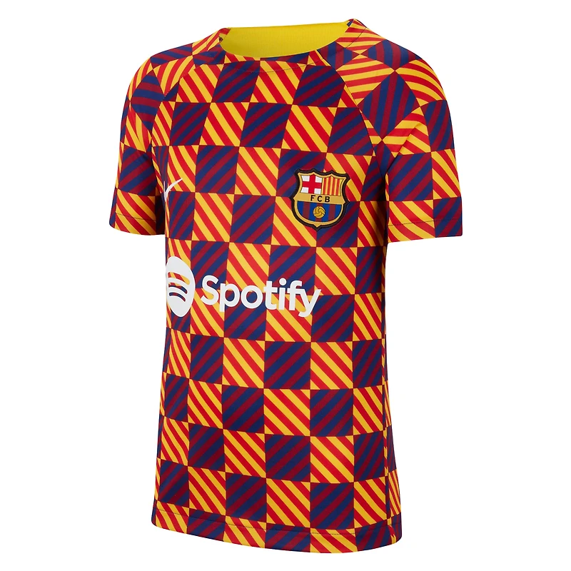 Haut d'avant-match Nike Barcelona pour enfant jaune
