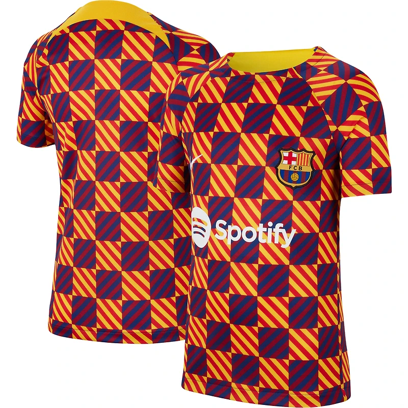 Haut d'avant-match Nike Barcelona pour enfant jaune