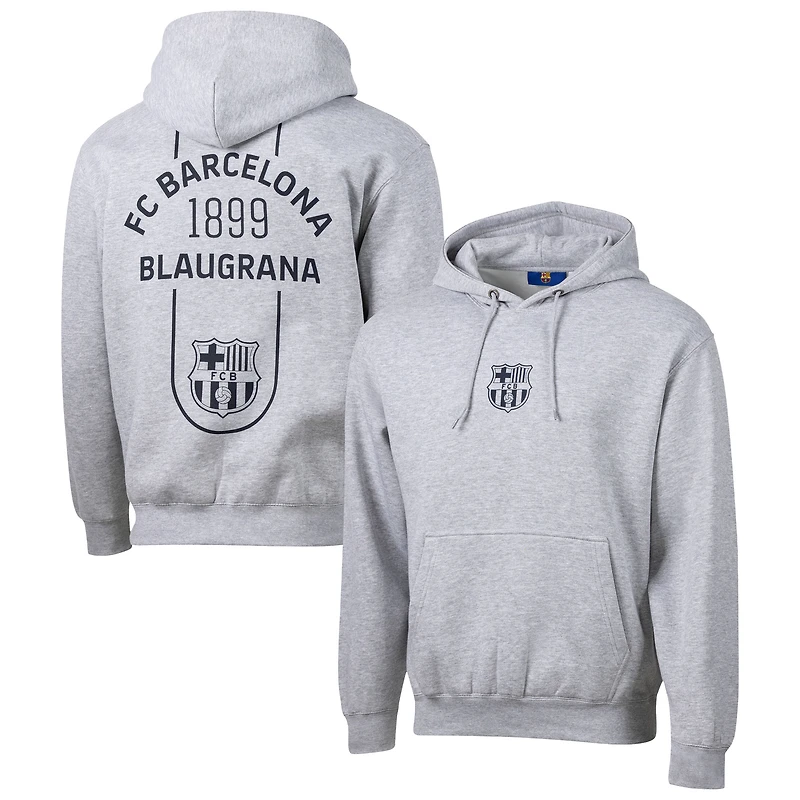 Sweat à capuche décontracté gris chiné Youth Sport Design Sweden Barcelona Streetwear