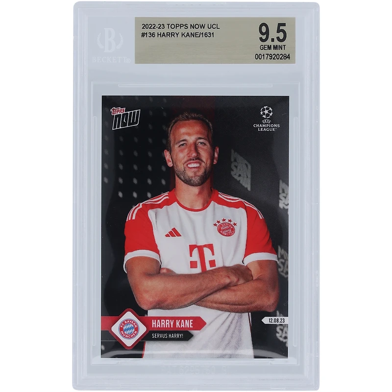 Harry Kane Bayern Munich 2022-23 Topps Now Servus Harry! 12.08.23 #136 BGS Authenticated 9.5 Card
