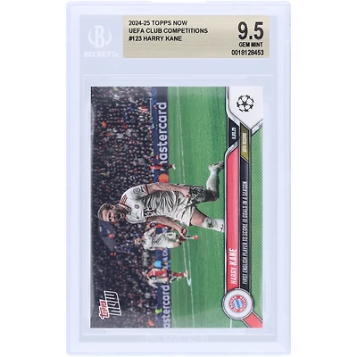 Harry Kane Bayern Munich 2024-25 Topps Now First English Player To Score 10 Goals In A Season #123 BGS Authenticated 9.5 Card