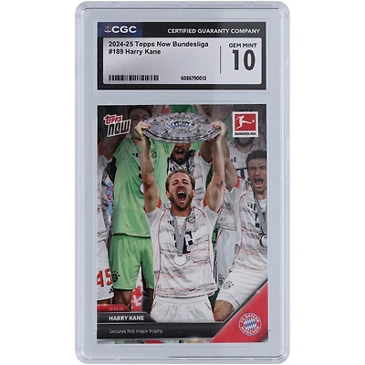Harry Kane Bayern Munich 2024-25 Topps Now Secures First Major Trophy #189 CGC Authenticated 10 Card