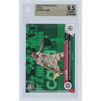 Harry Kane Bayern Munich 2024-25 Topps Now UCL Becomes Top English Goalscorer in UEFA Champions League History Green #7 #/99 BGS Authenticated 9.5 Card