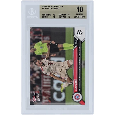Harry Kane Bayern Munich 2024-25 Topps Now UCL Becomes Top English Goalscorer in UEFA Champions League History #7 BGS Authenticated 10 Card - 10,10,10,9.5 Subgrades
