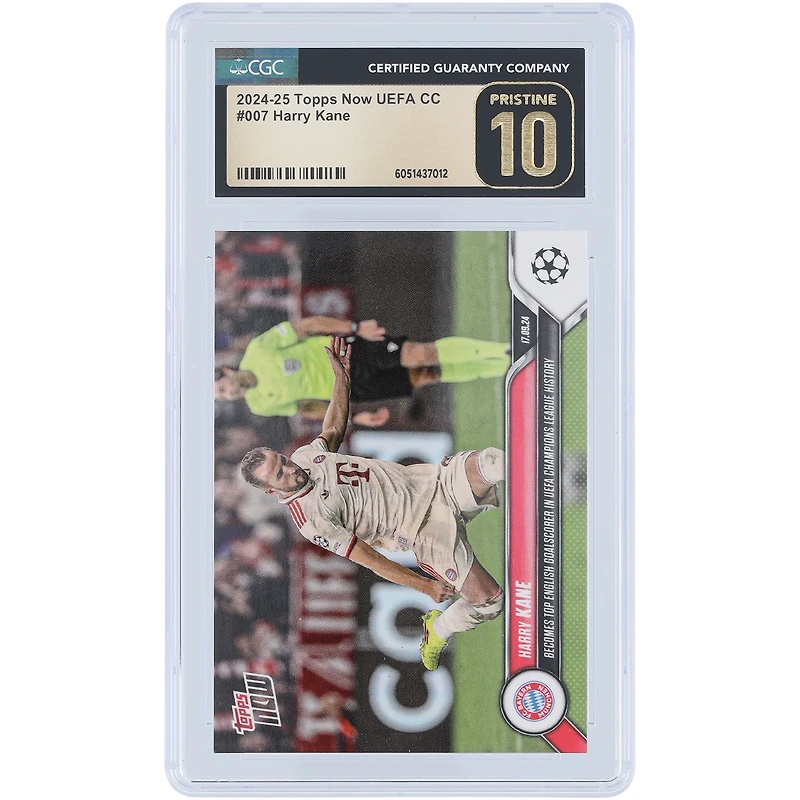 Harry Kane Bayern Munich 2024-25 Topps Now UEFA Becomes Top English Goalscorer In UEFA Champions League History #7 CGC Authenticated Pristine 10 Card