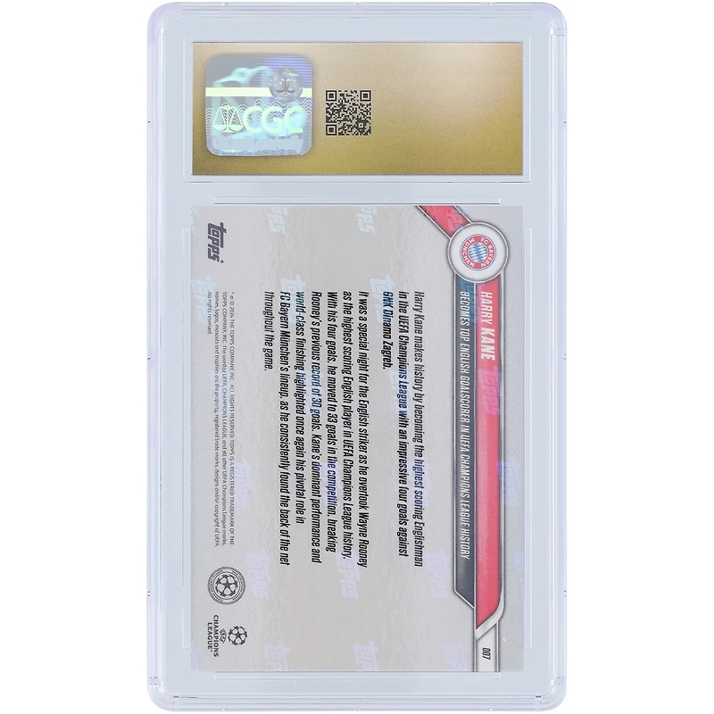 Harry Kane Bayern Munich 2024-25 Topps Now UEFA Becomes Top English Goalscorer In UEFA Champions League History #7 CGC Authenticated Pristine 10 Card