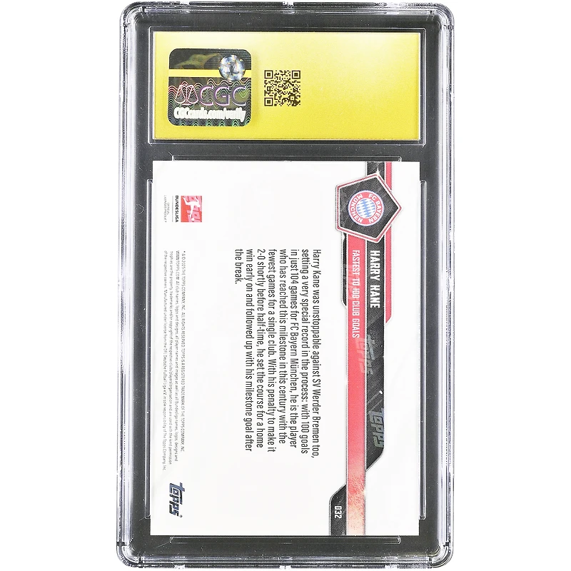 Harry Kane Bayern Munich 2025-26 Topps Now Bundesliga Fastest to 100 Club Goals #32 CGC Authenticated PRISTINE 10 Card