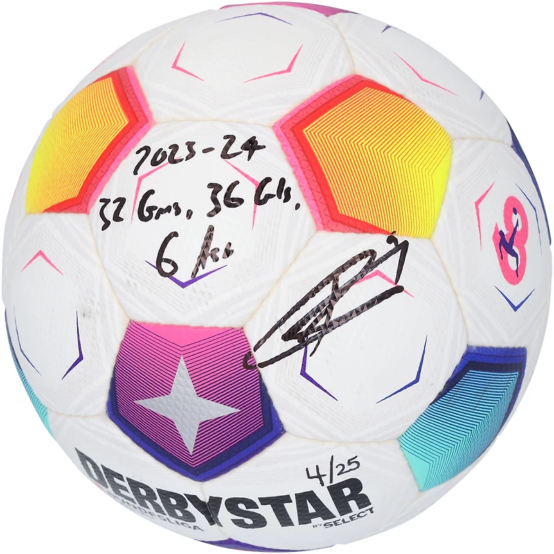 Harry Kane Bayern Munich Autographed 2023-24 Bundesliga Authentic Soccer Ball with Multiple Inscriptions - Limited Edition of 25