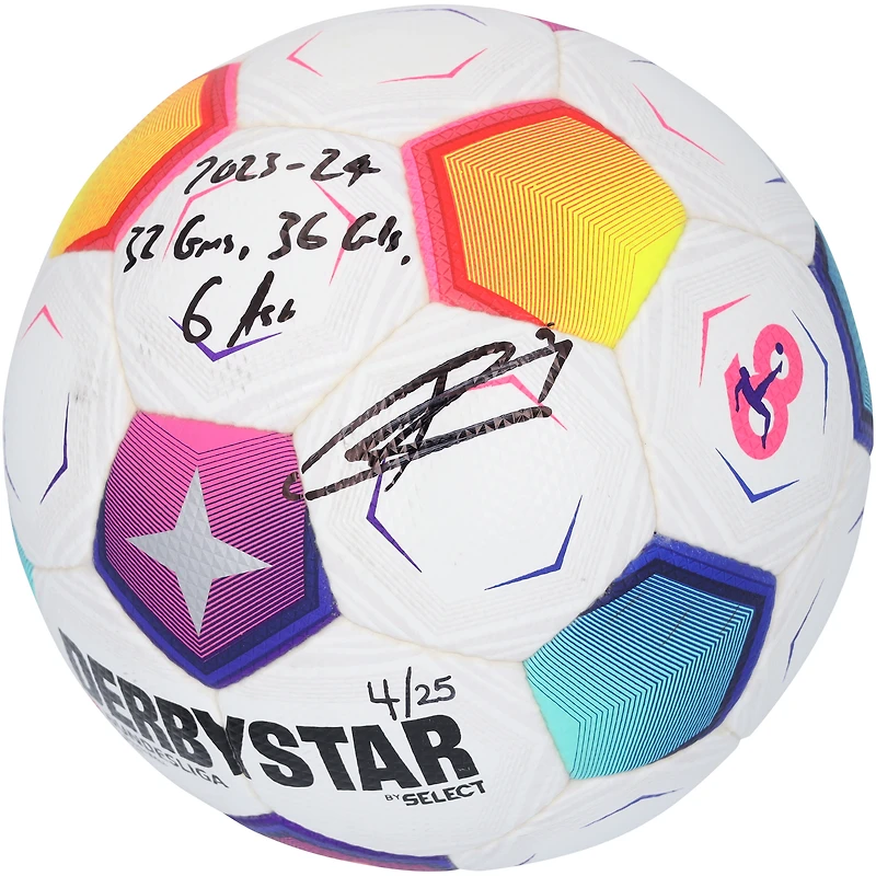 Harry Kane Bayern Munich Autographed 2023-24 Bundesliga Authentic Soccer Ball with Multiple Inscriptions - Limited Edition of 25