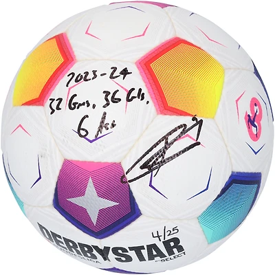 Harry Kane Bayern Munich Autographed 2023-24 Bundesliga Authentic Soccer Ball with Multiple Inscriptions - Limited Edition of 25