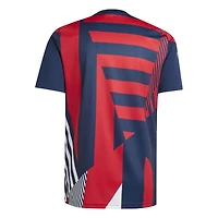 Maillot d'entraînement domicile d'avant-match adidas Bayern Munich bleu/rouge 2026/27 pour homme