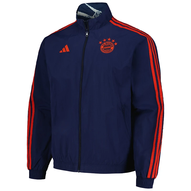 Men's adidas  Blue Bayern Munich 2023/24 Reversible Anthem Full-Zip Jacket