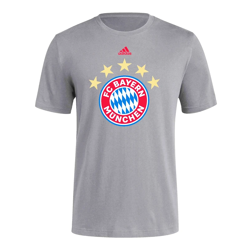 T-shirt à trois bandes adidas Bayern Munich pour hommes, gris