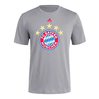 T-shirt à trois bandes adidas Bayern Munich pour hommes, gris