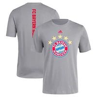 T-shirt à trois bandes adidas Bayern Munich pour hommes, gris