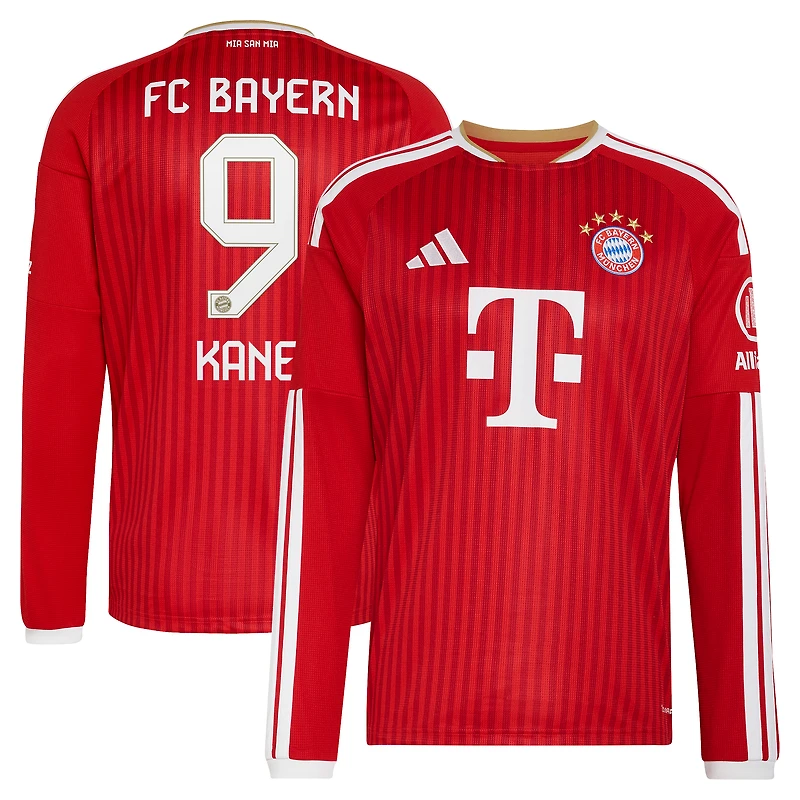 Maillot domicile réplique manches longues adidas Harry Kane rouge Bayern Munich 2026/27 pour homme