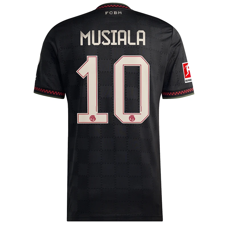 Men's adidas Jamal Musiala Black Bayern Munich 2025/26 Third Authentic Player Jersey