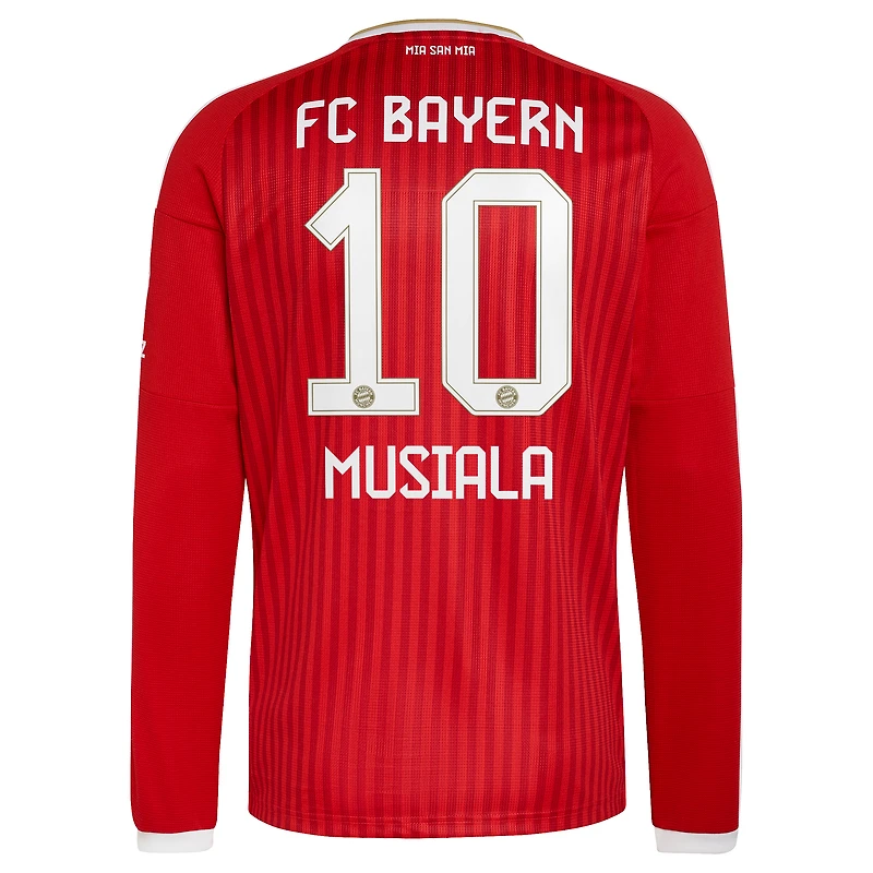 Maillot adidas Jamal Musiala rouge Bayern Munich 2026/27 domicile réplique à manches longues pour homme