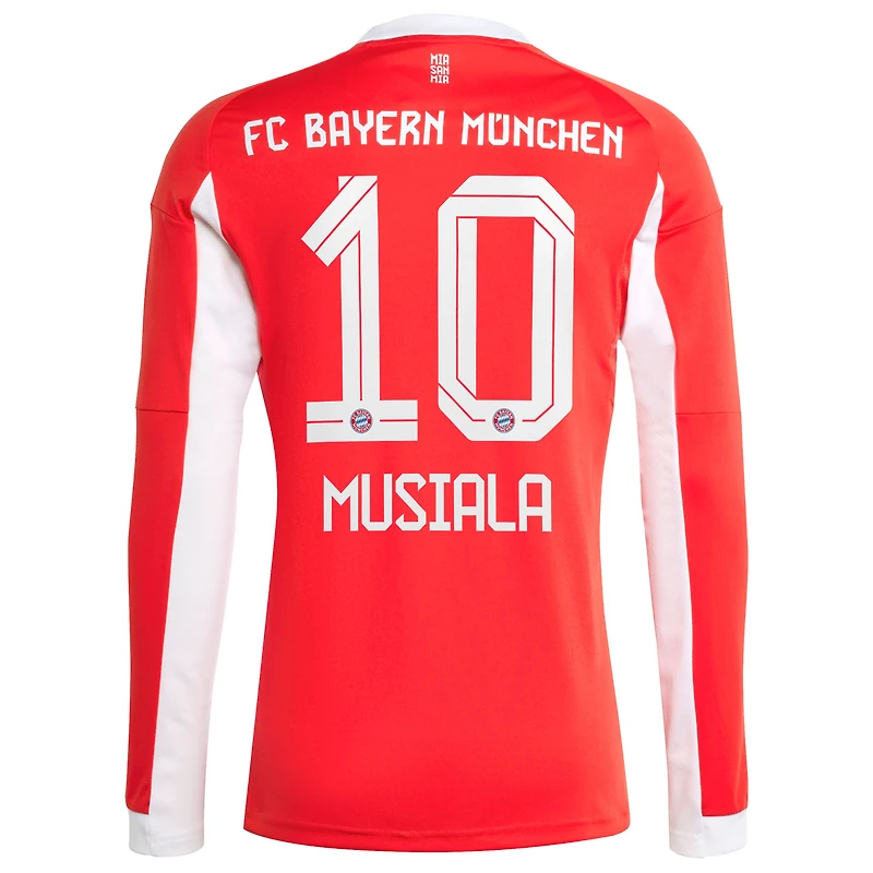 Men's adidas Jamal Musiala Red Bayern Munich Home 2025/26 Replica Long Sleeve Player Jersey