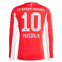Men's adidas Jamal Musiala Red Bayern Munich Home 2025/26 Replica Long Sleeve Player Jersey
