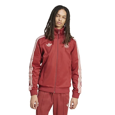 Veste de survêtement adidas Originals rouge Bayern Munich adicolor entièrement zippée pour homme