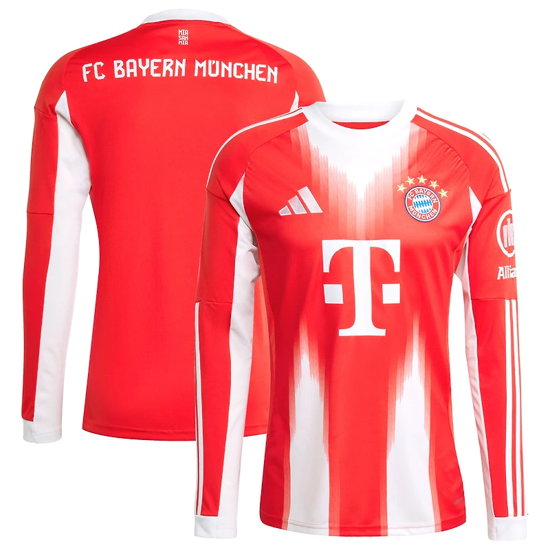 Men's adidas Red Bayern Munich 2025/26 Home Replica Long Sleeve Jersey