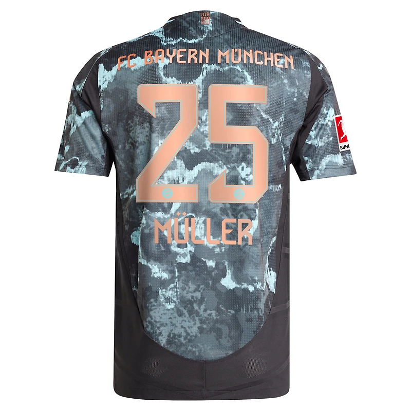 Maillot de joueur authentique extérieur du Bayern Munich 2024/25 adidas Thomas Müller pour homme - noir