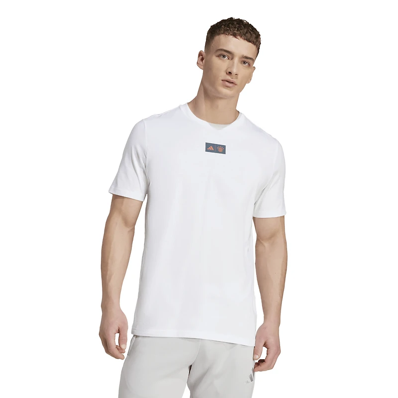 T-shirt adidas blanc à motif crochet pour homme, maillot Bayern Munich